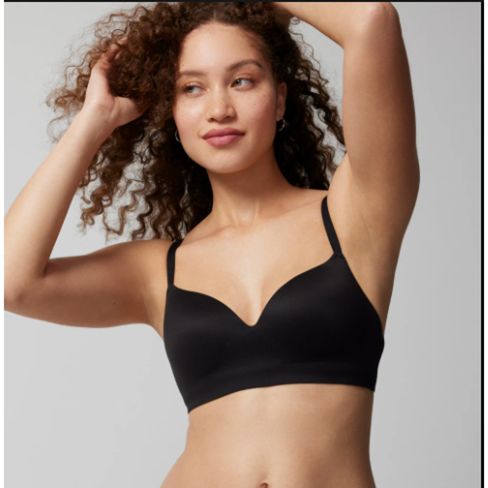 40D Soma Bra T-Shirt Enbliss Wireless Wirefree Microfiber Comfort Black Smooths